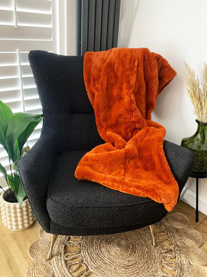 Burnt orange throw – Designs By Kim Johnson - Main Image