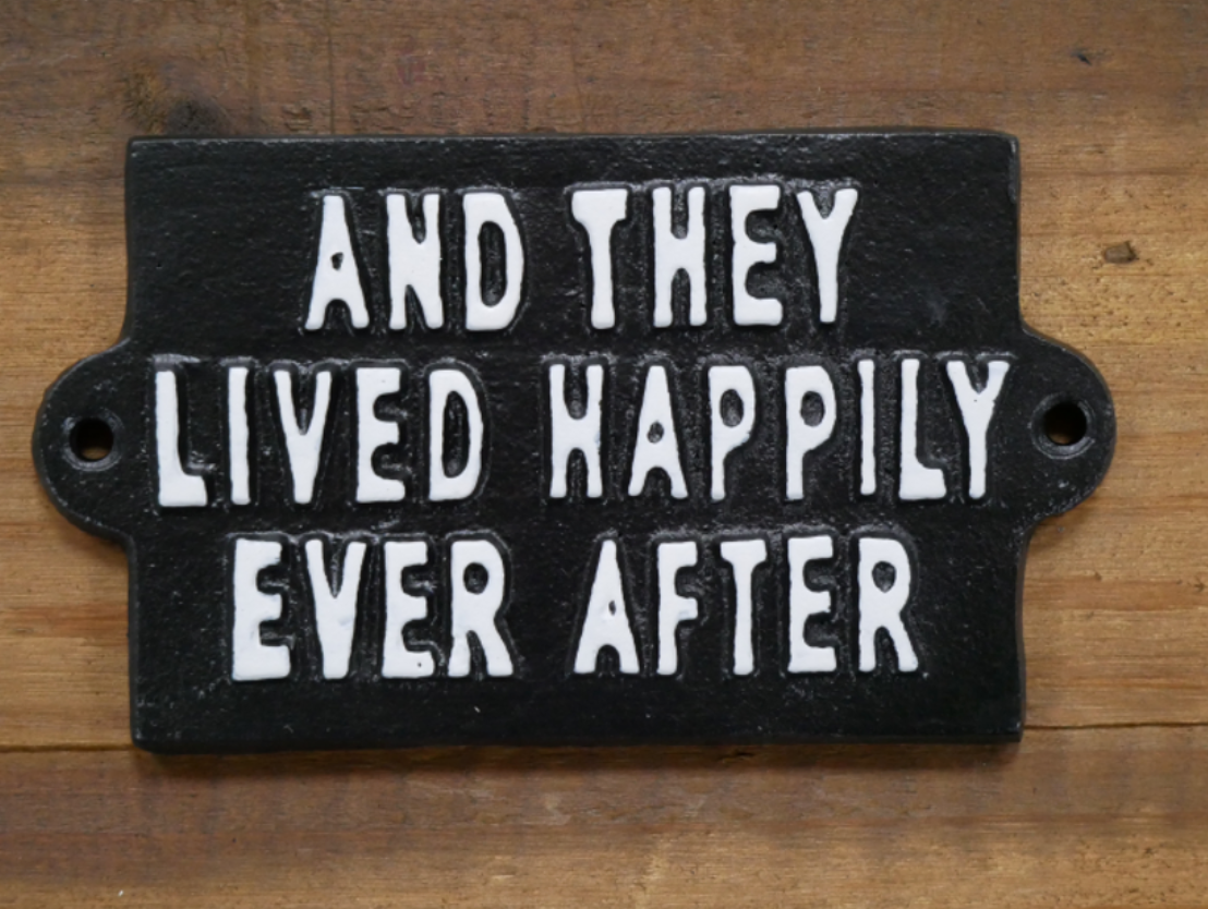 Black Happy ever after sign