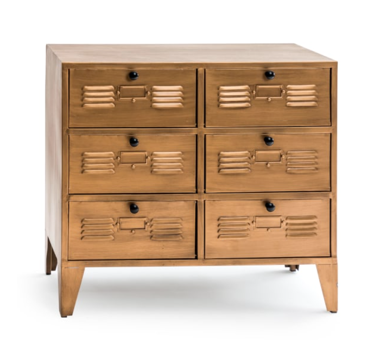 Brushed Antique Gold Metal Cabinet