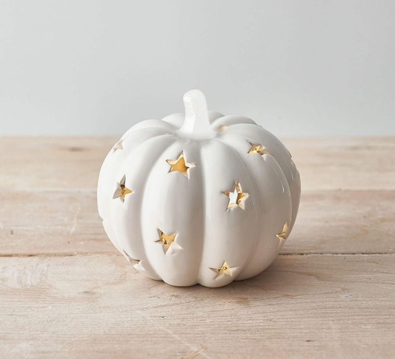 Small White Ceramic Pumpkin