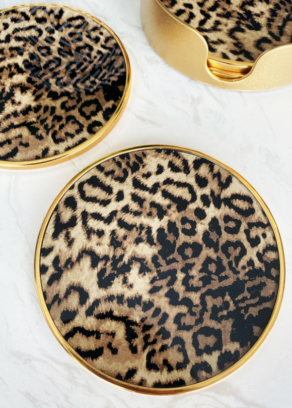 Leopard Coasters - Set of 4