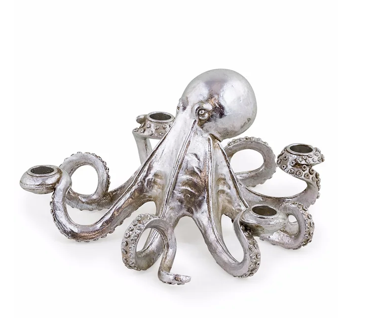 Silver Octopus Candle Stick holder