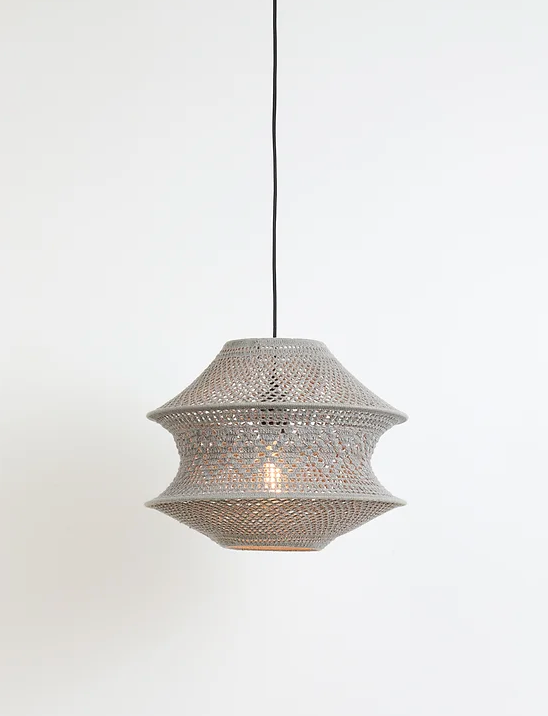 Grey Crochet Style Ceiling Light