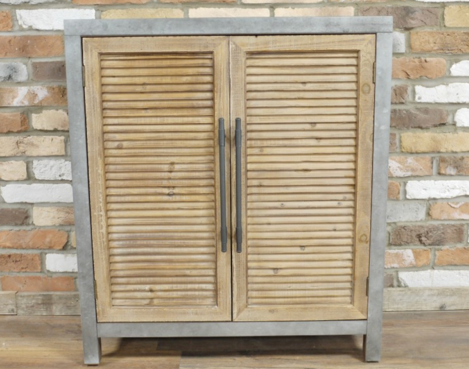 Industrial Metal & Wood Cabinet