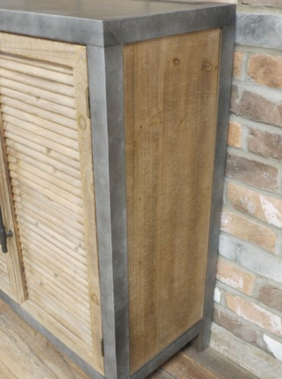 Industrial Metal & Wood Cabinet