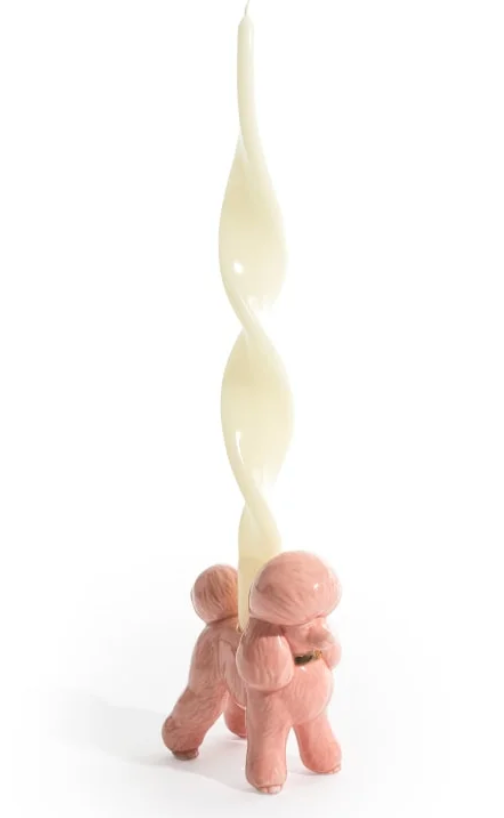 Pink Poodle Candle Holder