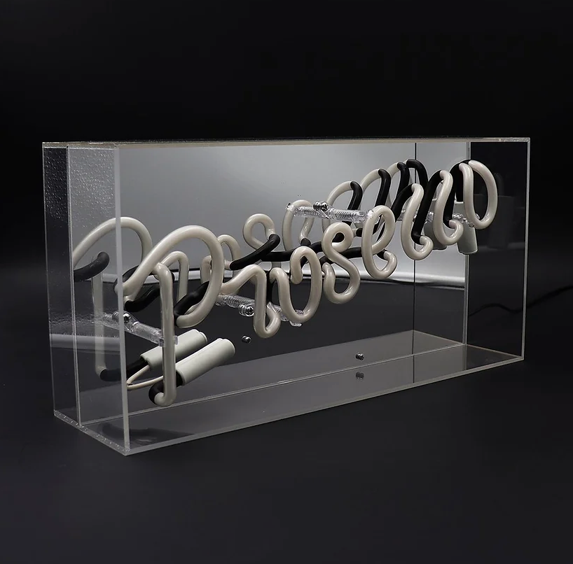 Pink 'PROSECCO' Acrylic Box Neon Light