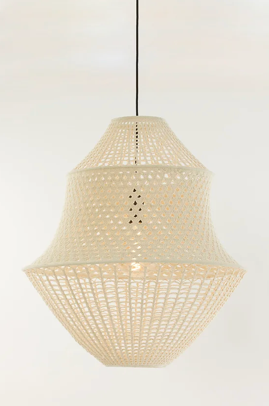 Natural Cream Crotchet Style Hanging Ceiling Light