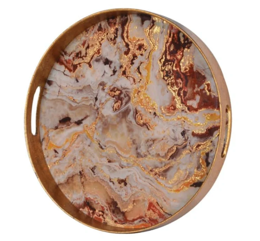 Pink Tone Marbled Tray