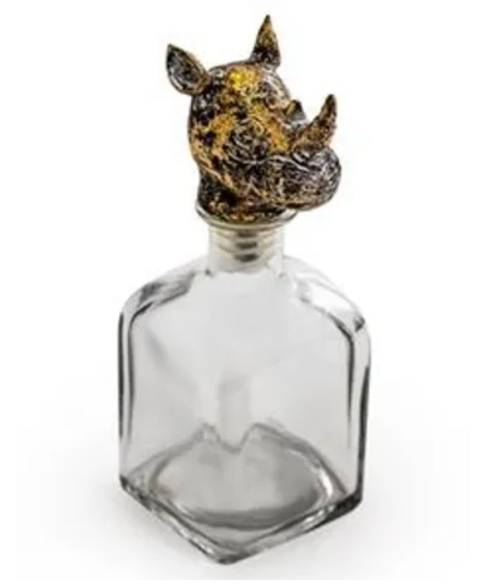 Rhino Head Glass Decanter