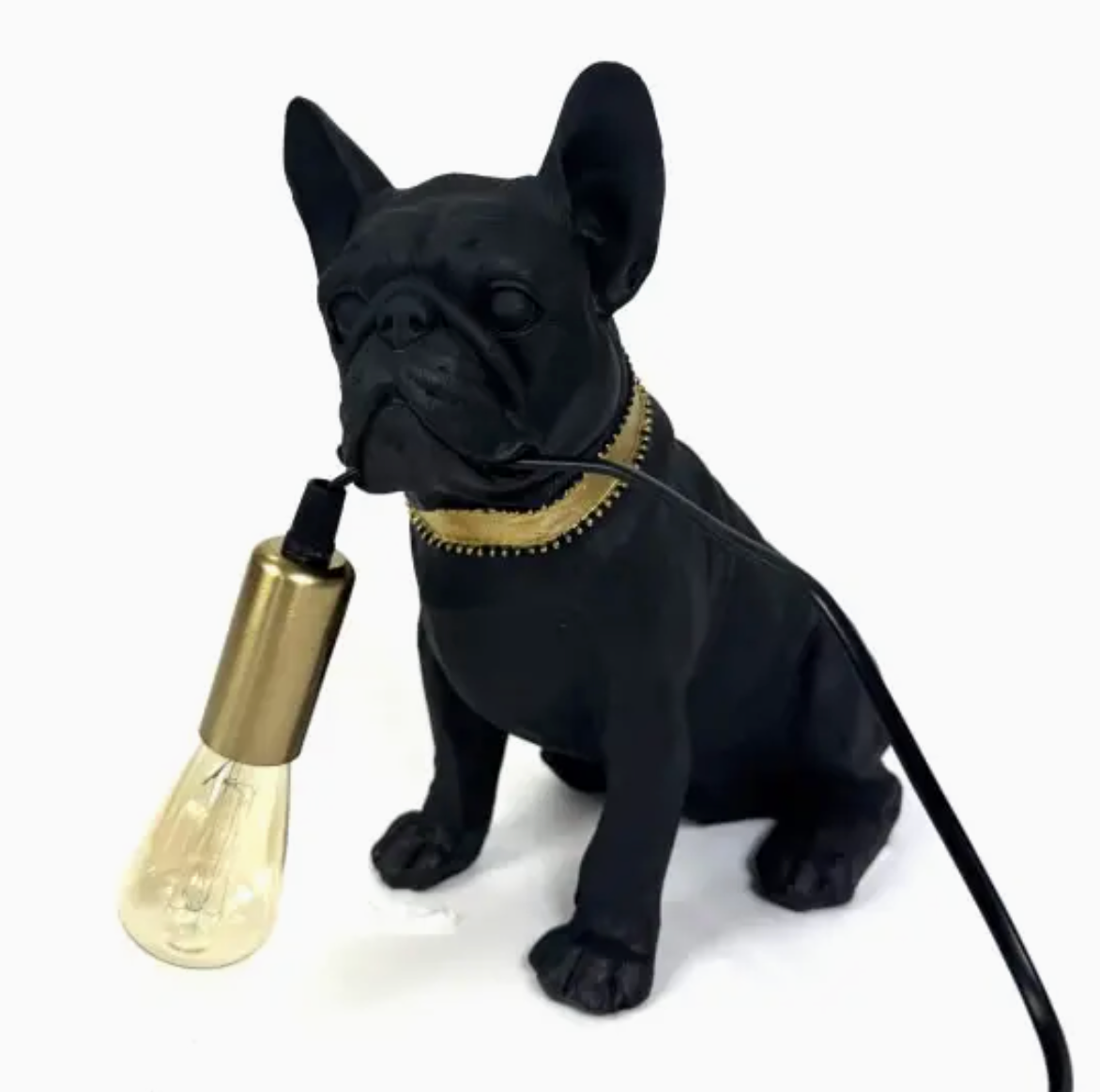 Matt Black Pug Table Lamp