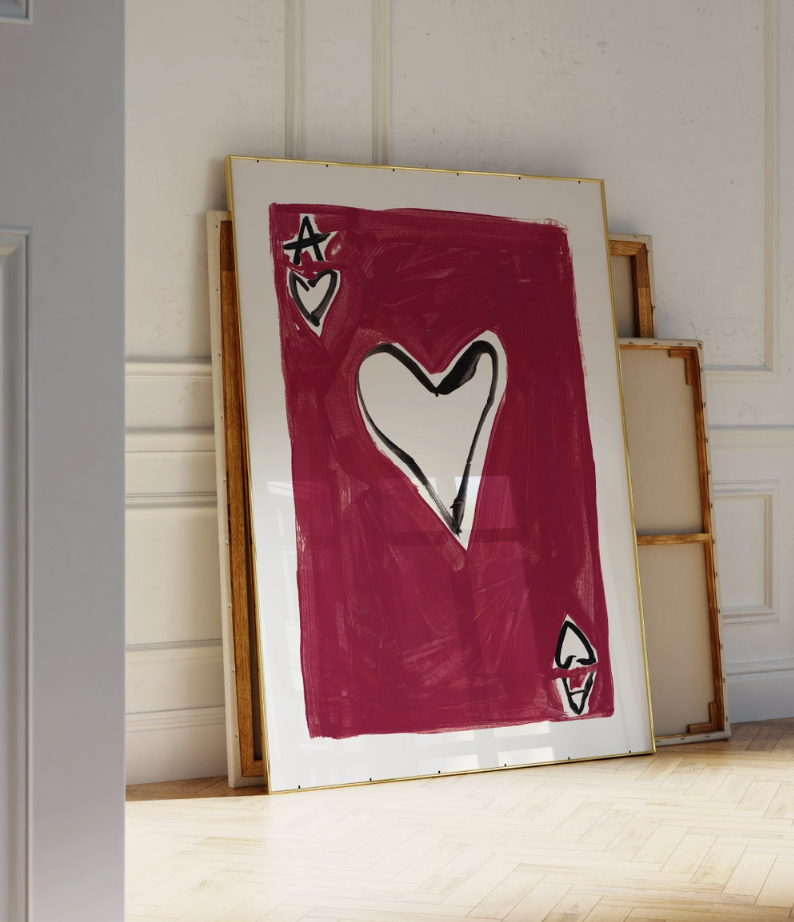 Ace of Hearts A3 Print