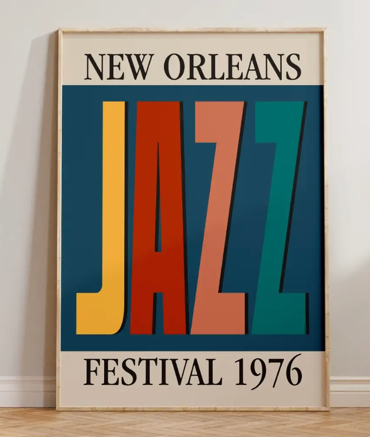 Vintage Jazz Festival Print A3
