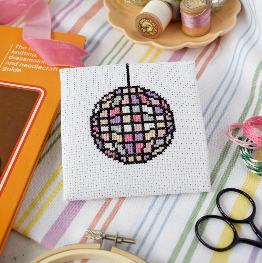 Disco Ball Mini Cross Stitch Kit
