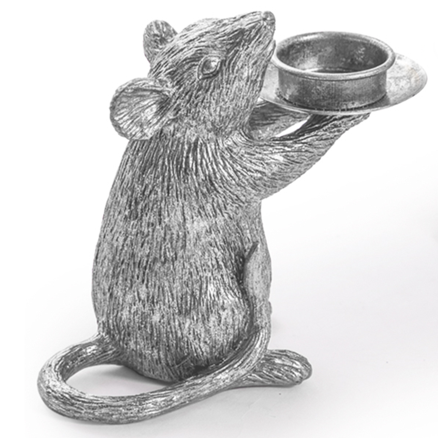 Silver Mouse Candleholder
