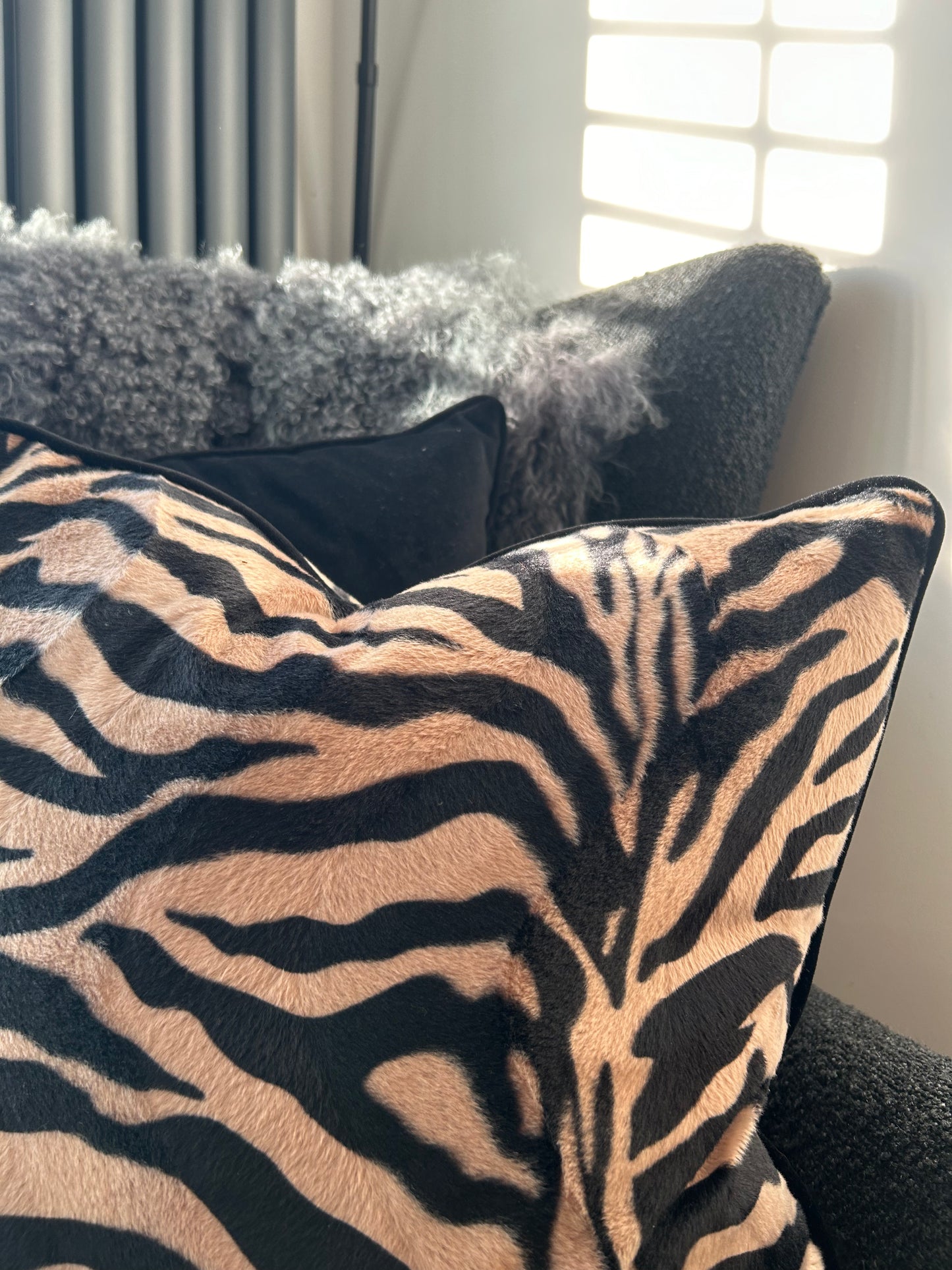 Faux fur antelope print scatter cushion