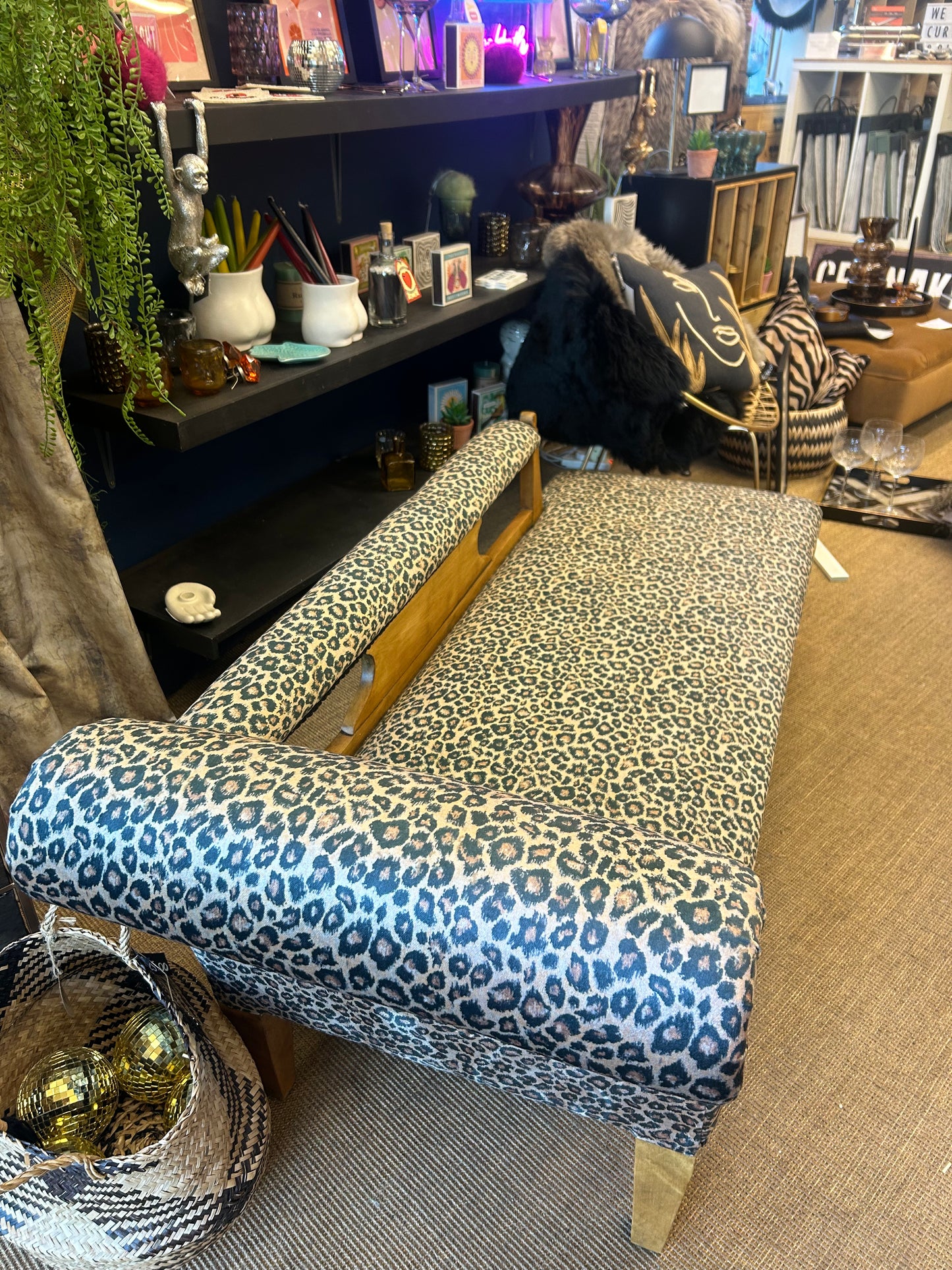 Leopard Print Chaise Lounge