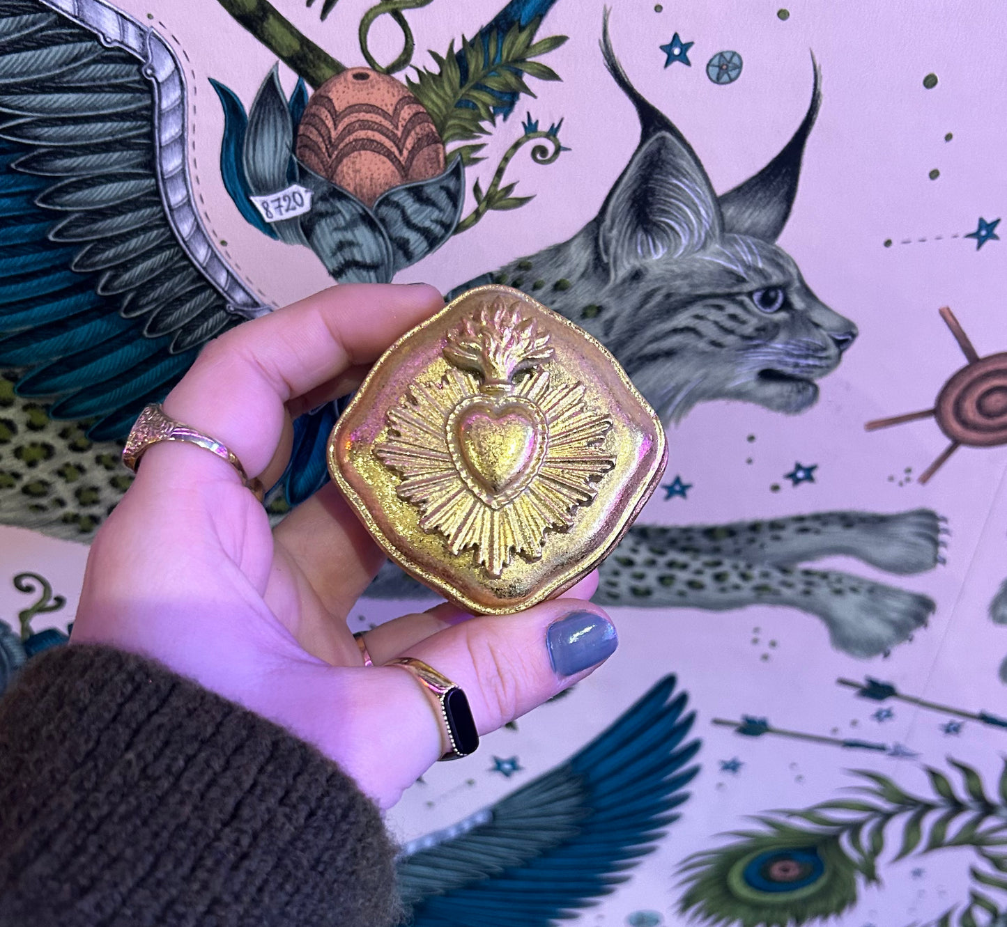 Sacred Heart Gold Trinket Box