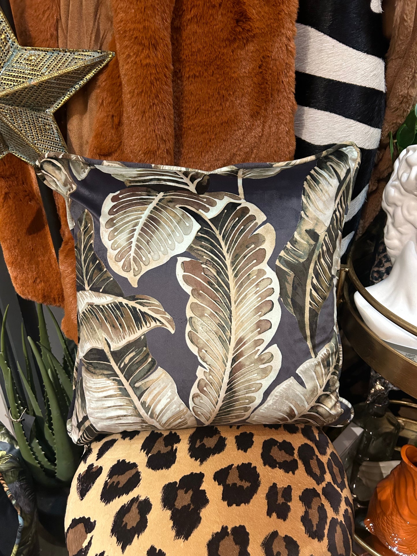 Tropical Leaf Cushion