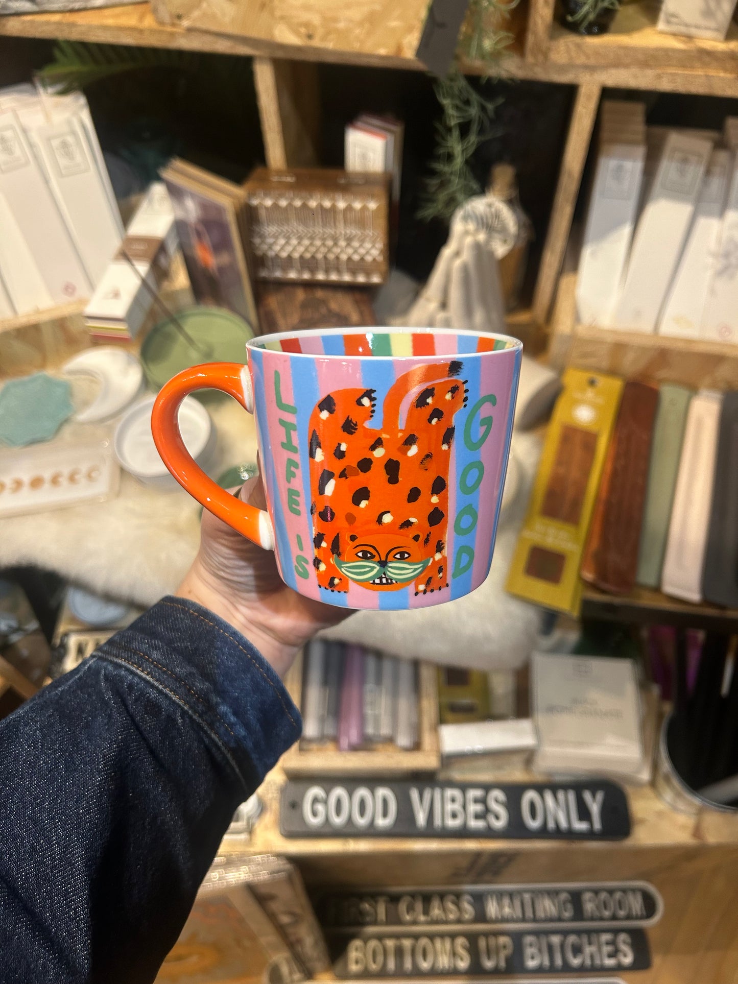 Eleanor Bowmer Life Is Good Leopard Mug