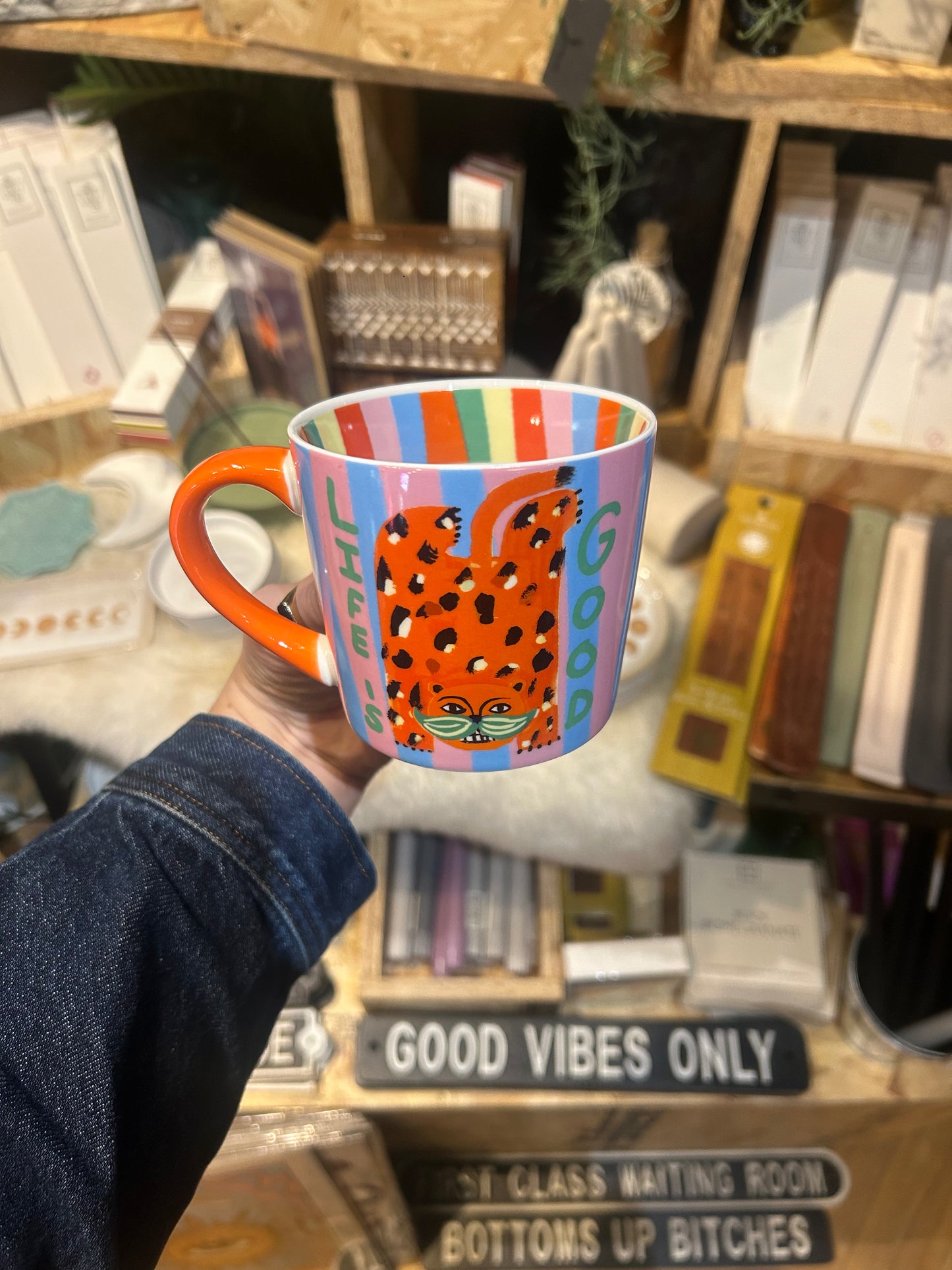 Eleanor Bowmer Life Is Good Leopard Mug
