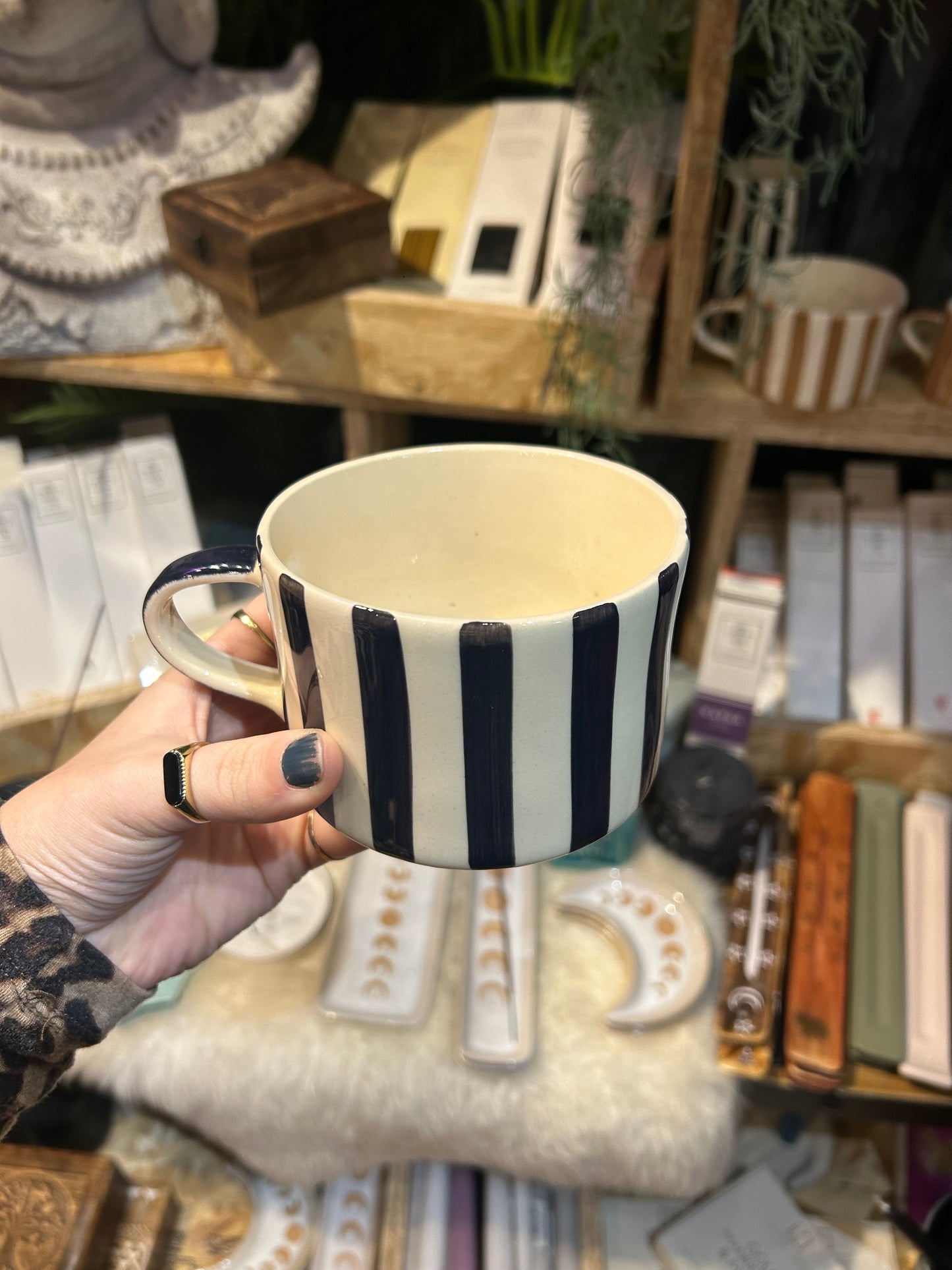 Graphite Candy Stripe Mug