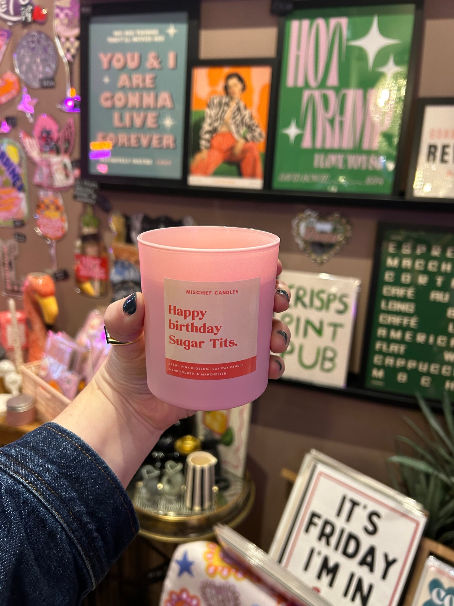'Happy Birthday Sugar Tits' Candle