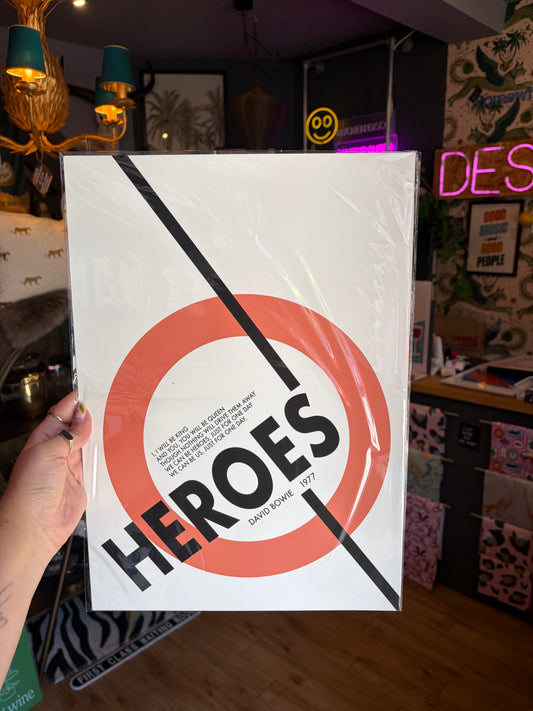 Heroes Bowie Inspired A3 Print