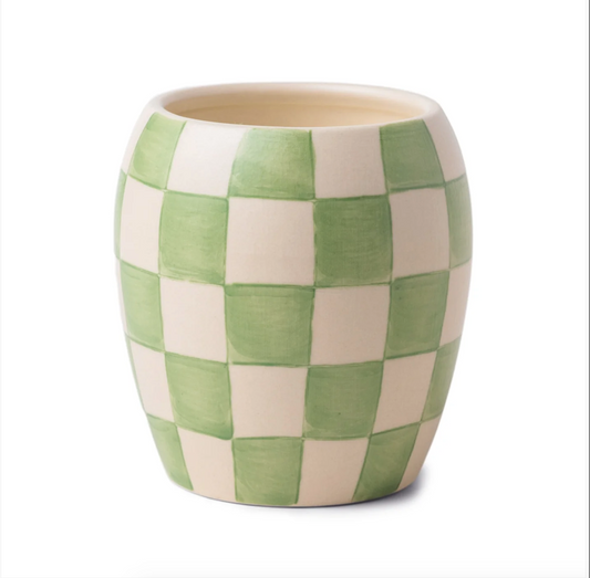 Green Checkerboard Candle