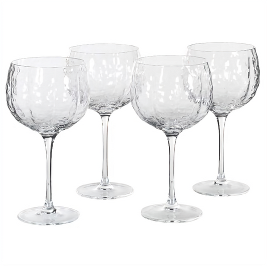 Dimpled wine glasses