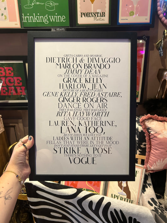 Vogue Lyrics Print