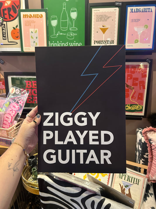 Ziggy Played Guitar A3 Print