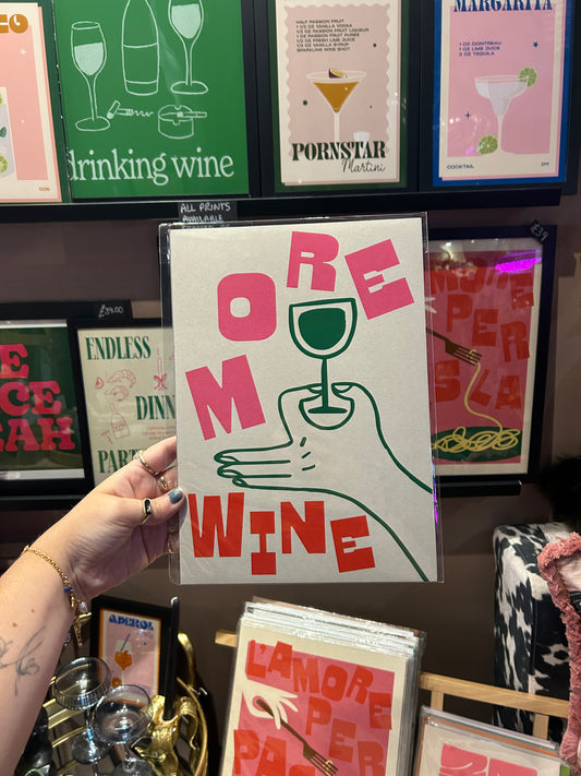 More Wine A4 Print