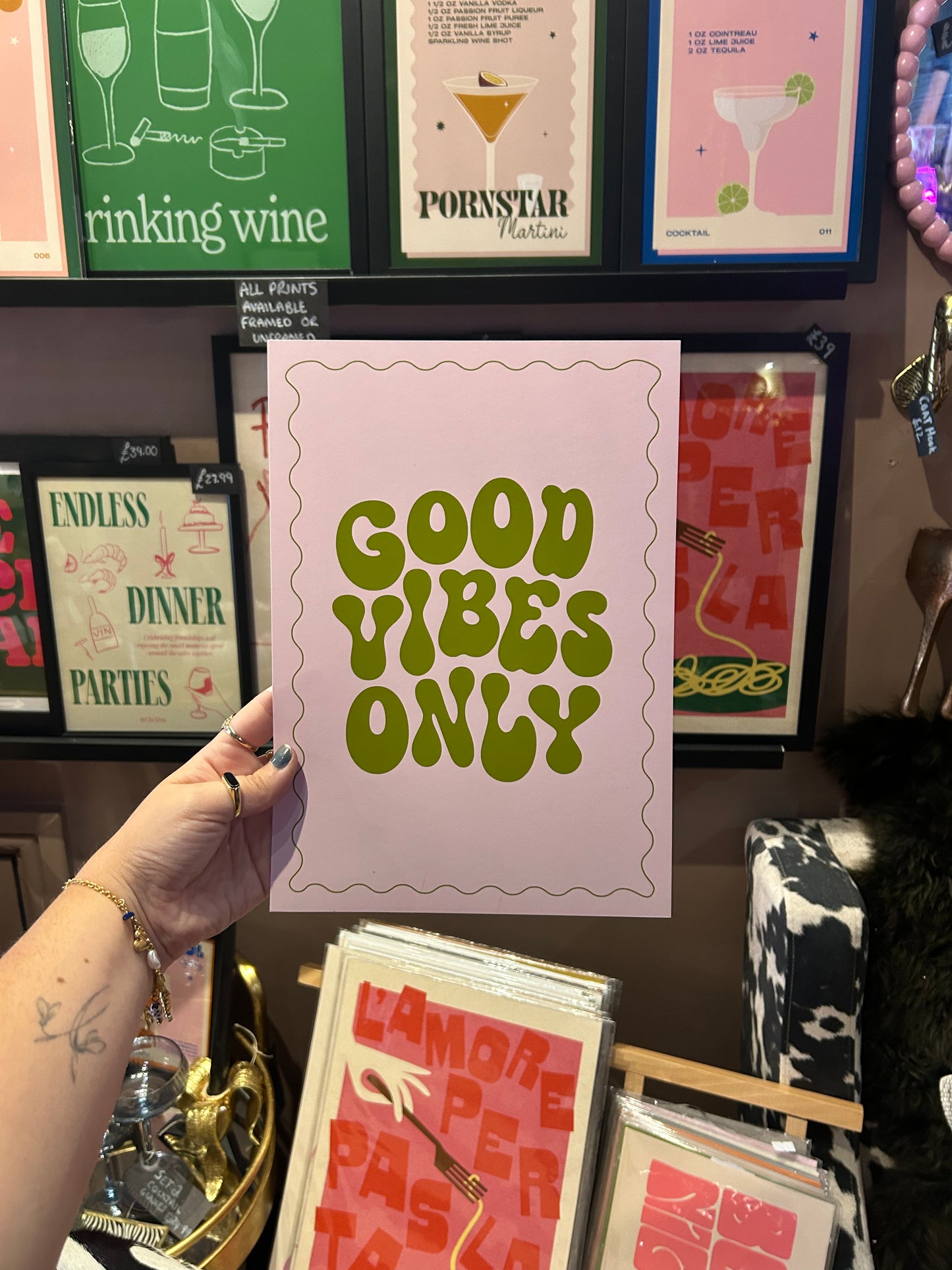 'Good Vibes Only' A4 Print