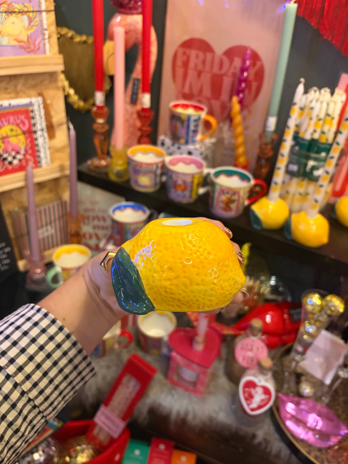 Ceramic Lemon Candle Holder