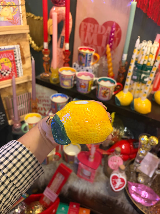 Ceramic Lemon Candle Holder