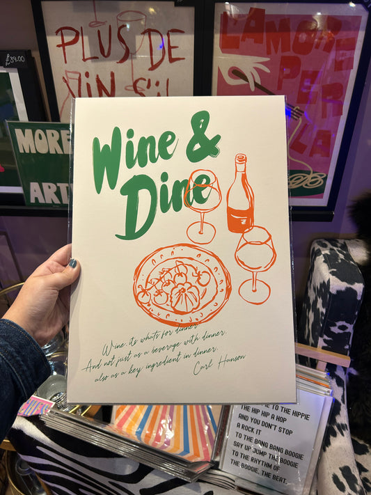 Wine And Dine A3 Print