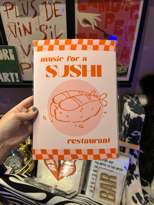 Music For A Sushi Restaurant A4 Print