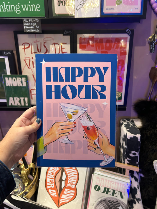 Happy Hour Cocktail A4 Print