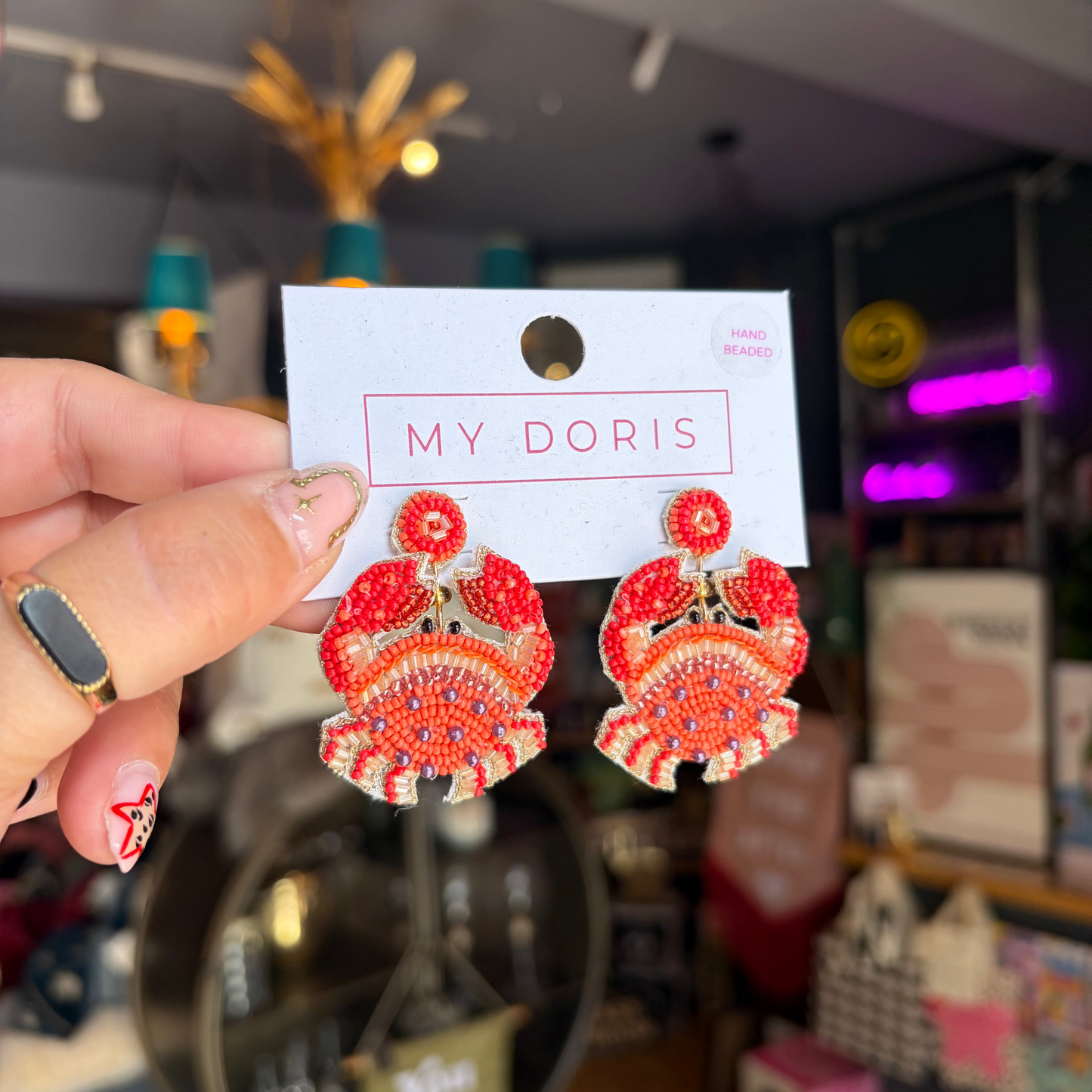 Crab Beaded Earrings