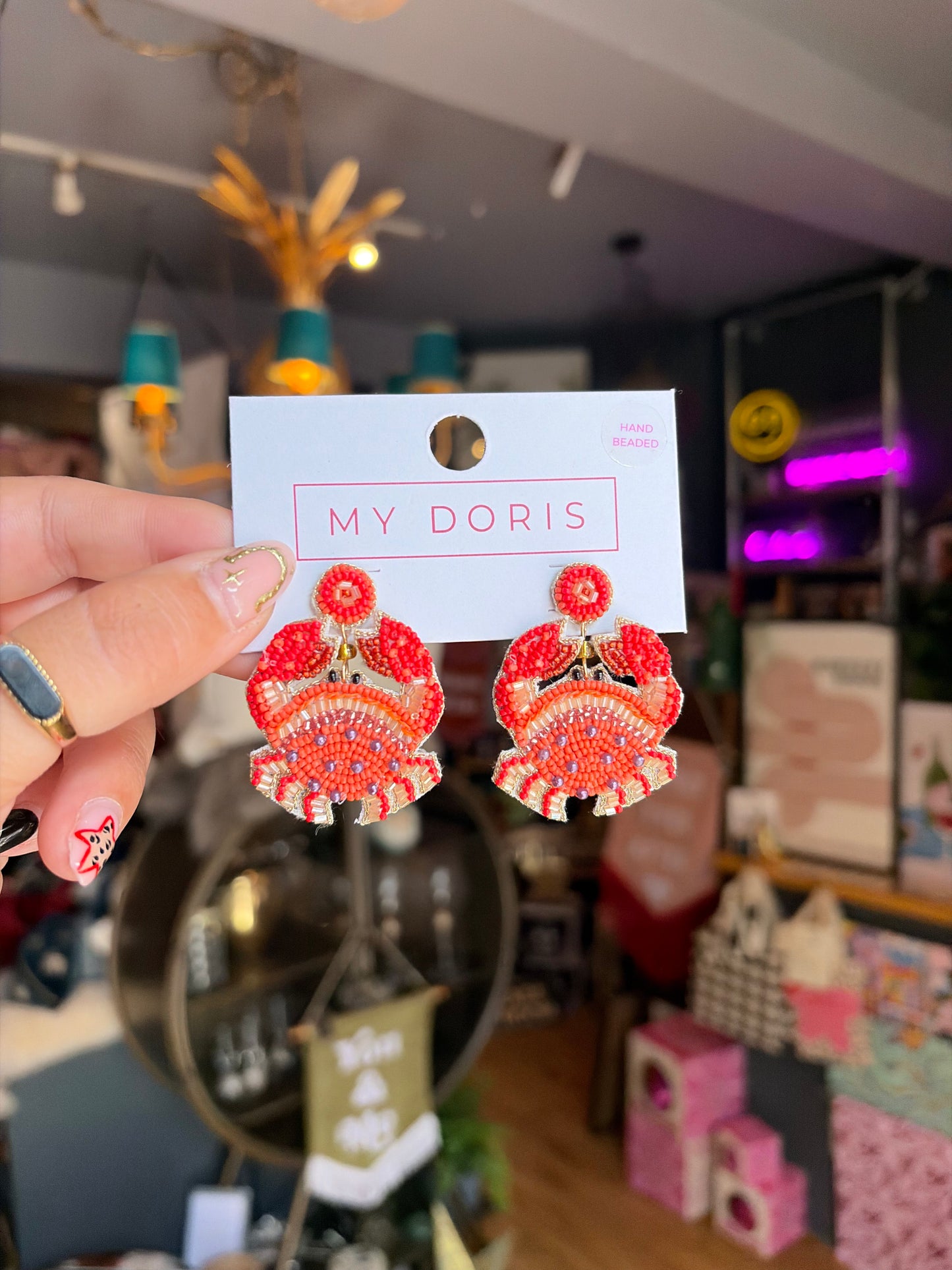 Crab Beaded Earrings