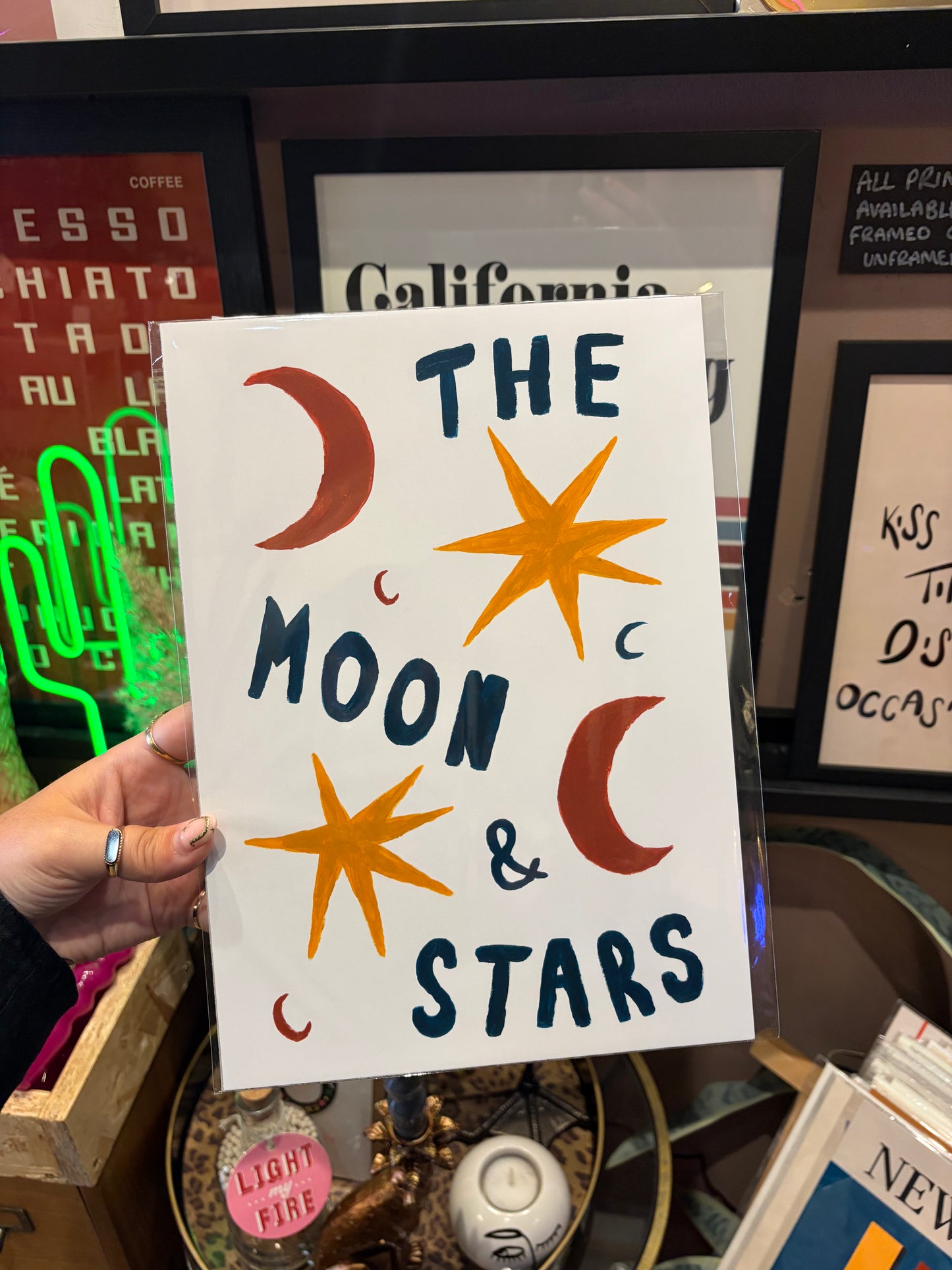 Moon & Stars A4 Print