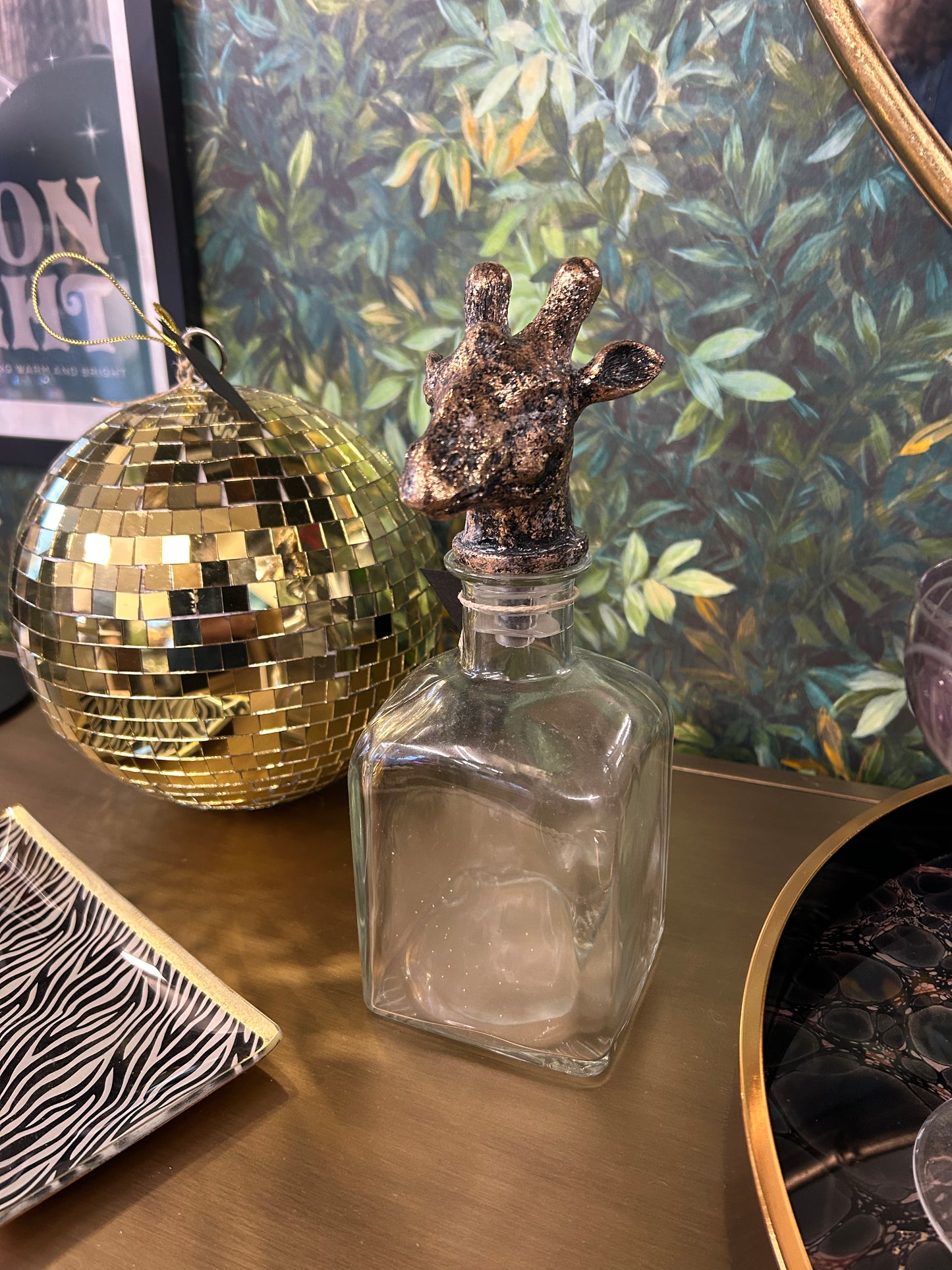 Giraffe Head Glass Decanter