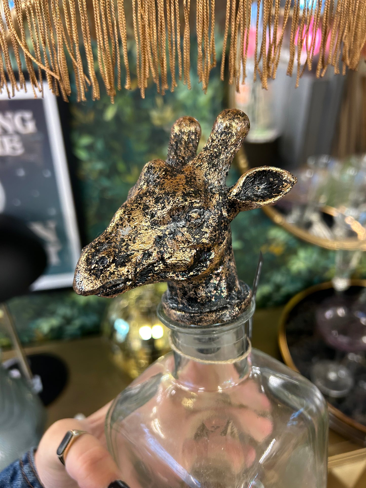 Giraffe Head Glass Decanter