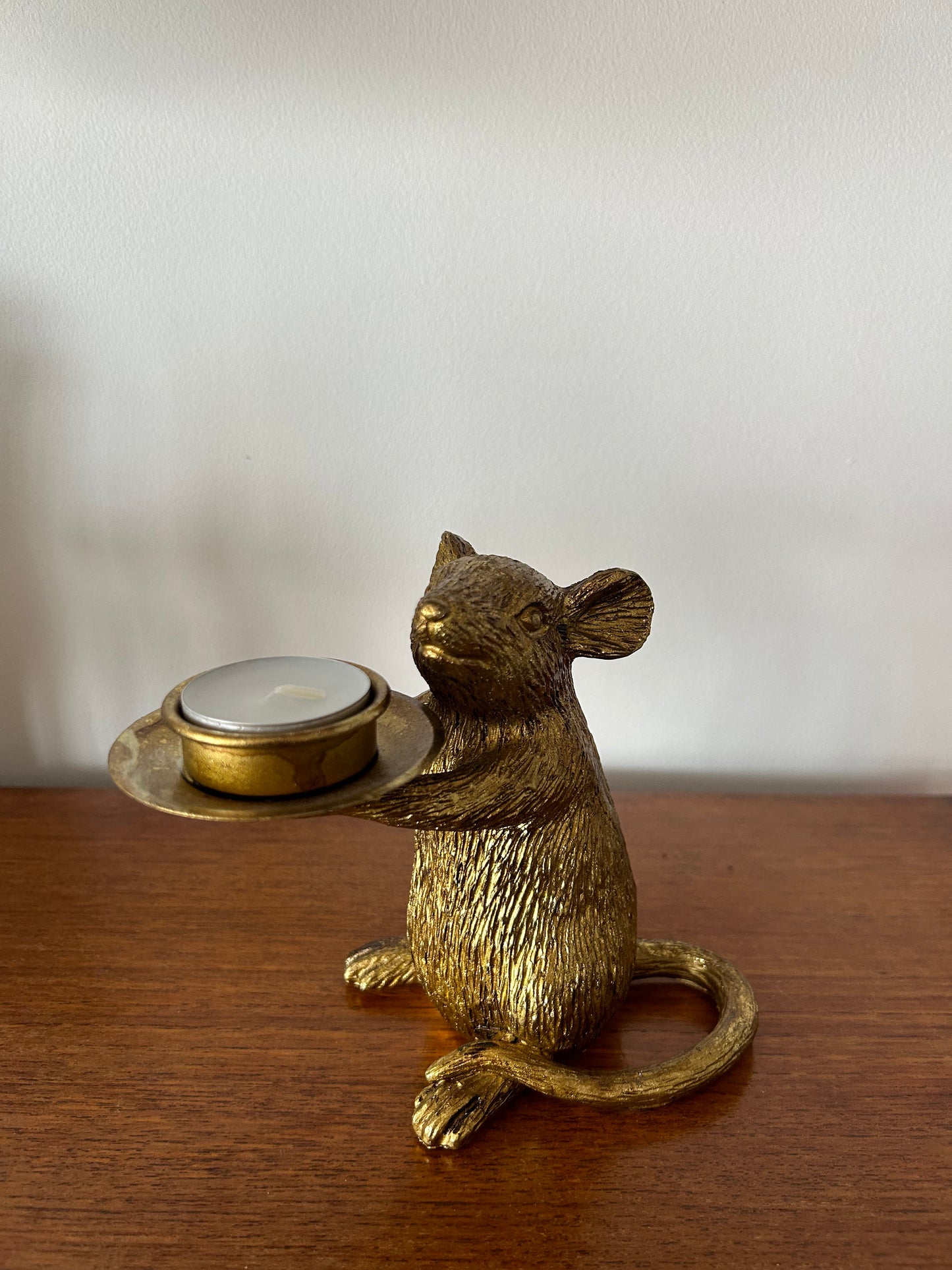 Gold Mouse Candleholder