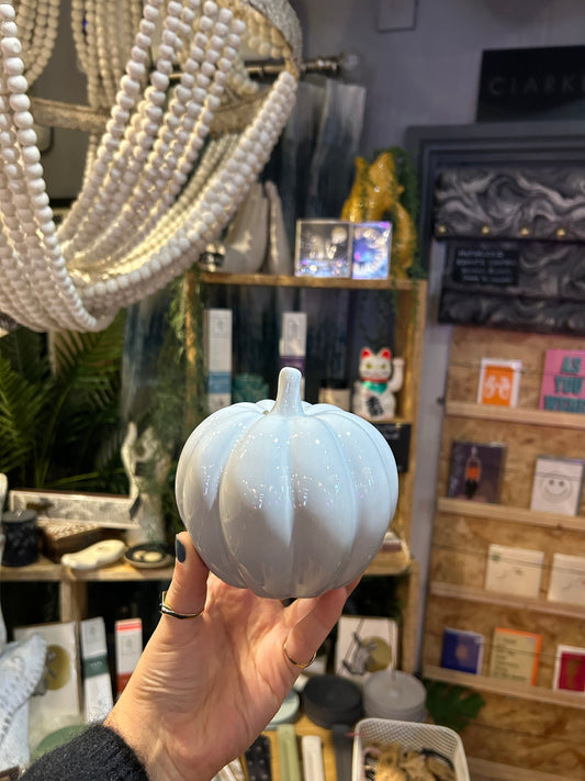 Grey Ceramic Pumpkin