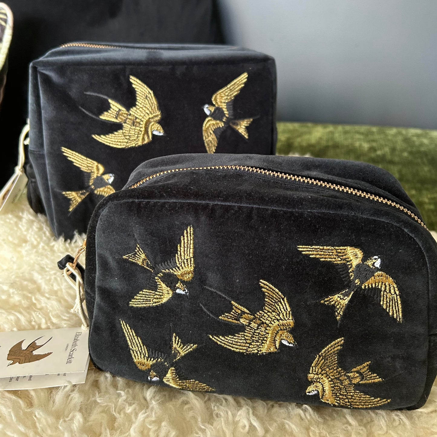 Elizabeth Scarlett Swallow cosmetic bag