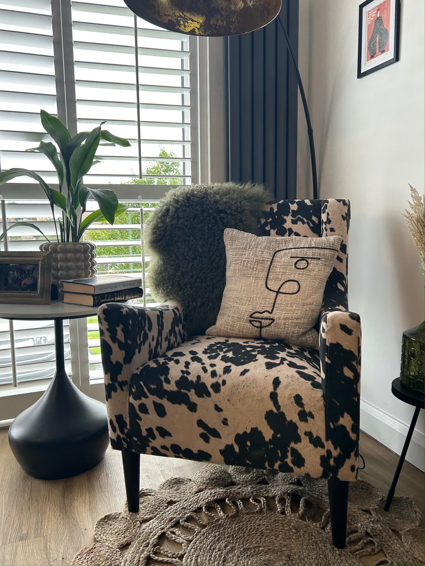 Faux Cow Hide Armchair