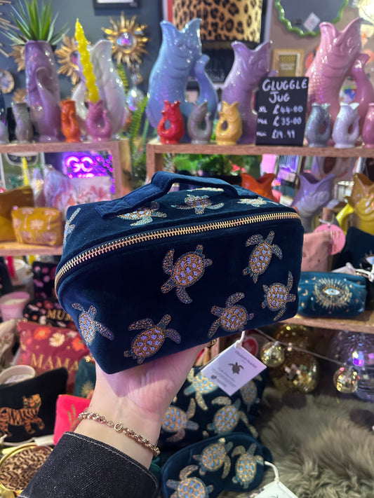 Elizabeth Scarlett Open Flat Make Up Bag - Turtle