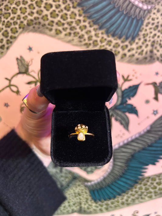 Gold Plated Mushroom Ring